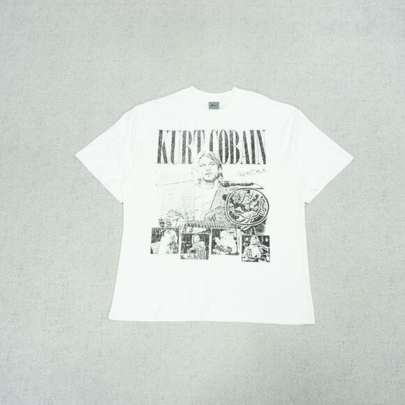Kurt Cobain And Nirvana Commemorative White Short Sleeve T Shirt